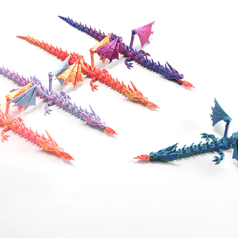 Mecha Flying Dragonの3D印刷されたおもちゃ,関節式の装飾品,動物の置物,装飾的なデスクトップモデル,男の子へのギフト