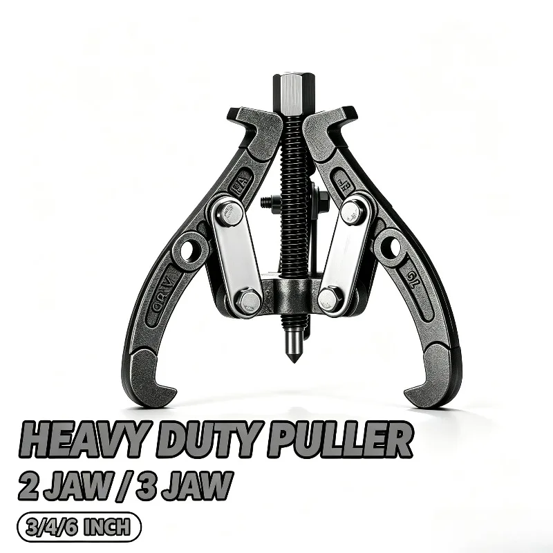 Labor‑Saving Heavy‑Duty Reversible Gear Puller, 2&3 Jaw 3/4/6 Inch Bearing Flywheel Pulley Remover, Auto Repair Tool