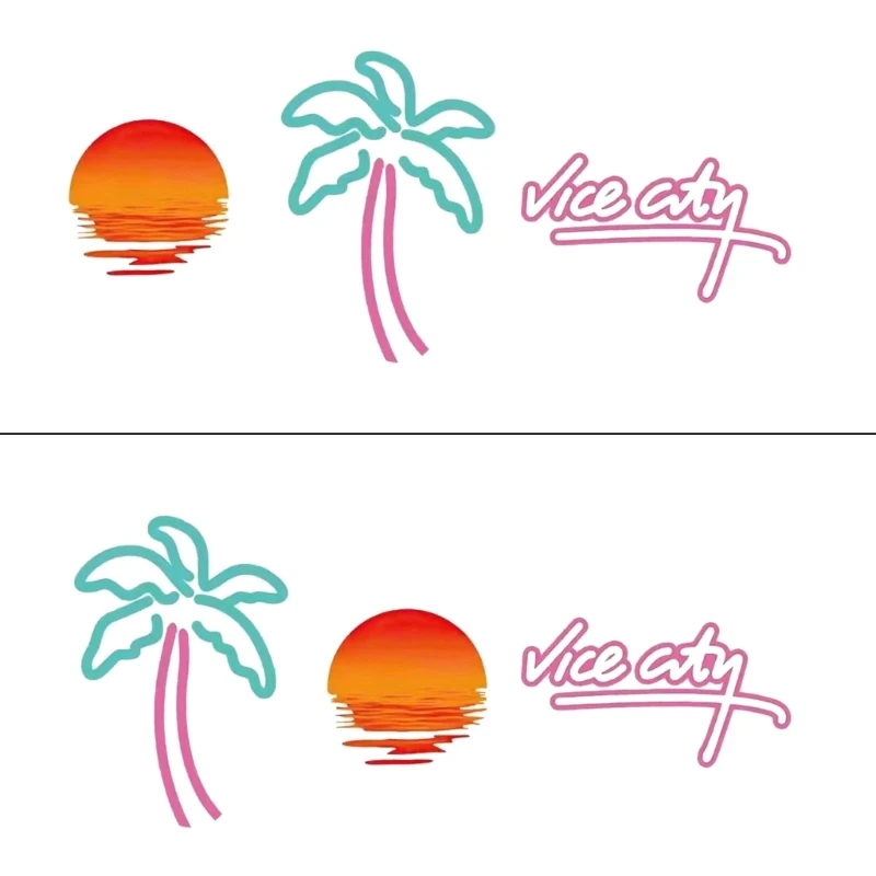 Car Window Sticker Vehicle Adhesive Label Decal Sunset Tree Auto Sticker Dropshipping