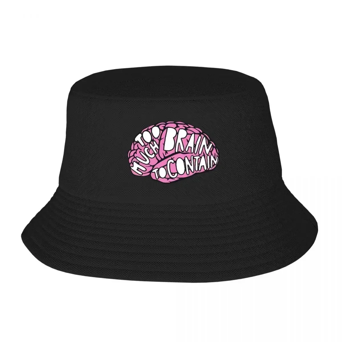 2026 Too Much Brain To Contain Bucket Hat Panama For Kids Bob Hats Outdoor Fisherman Hats Summer Beach Fishing Unisex Caps