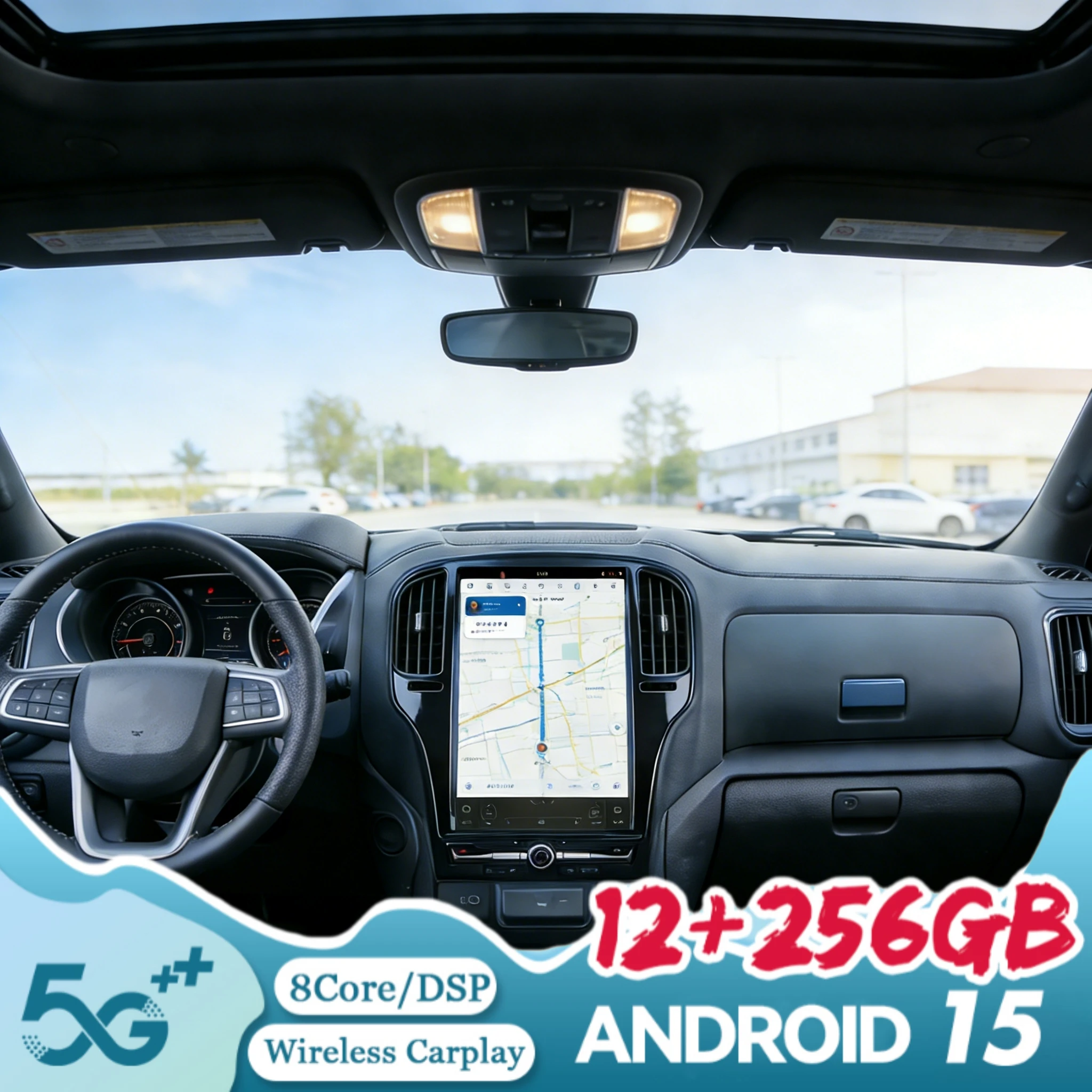 

14,5 "автомобильный радиоприемник Android 15 для Chrysler 300C 300 300S 2011-2023, мультимедийный видеоплеер с физической ручкой + кнопка Carplay Navi