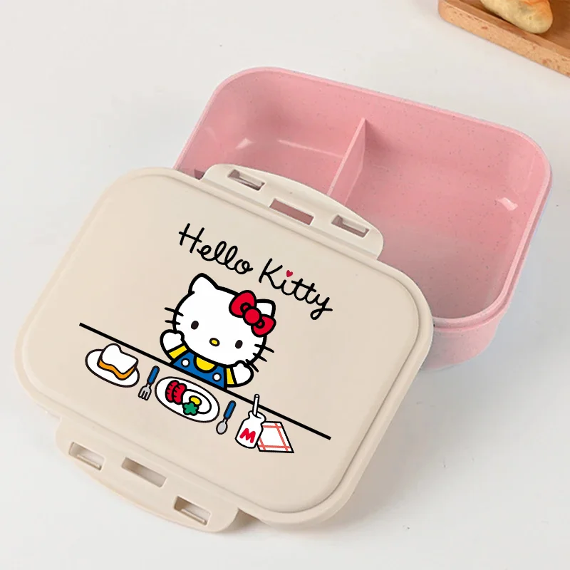 

Ланч-бокс Hello Kitty для девочек, контейнер для еды с героями мультфильмов и аниме, большой вместительный контейнер для риса, портативный ланч-бокс для пикника и офиса, подарки для женщин