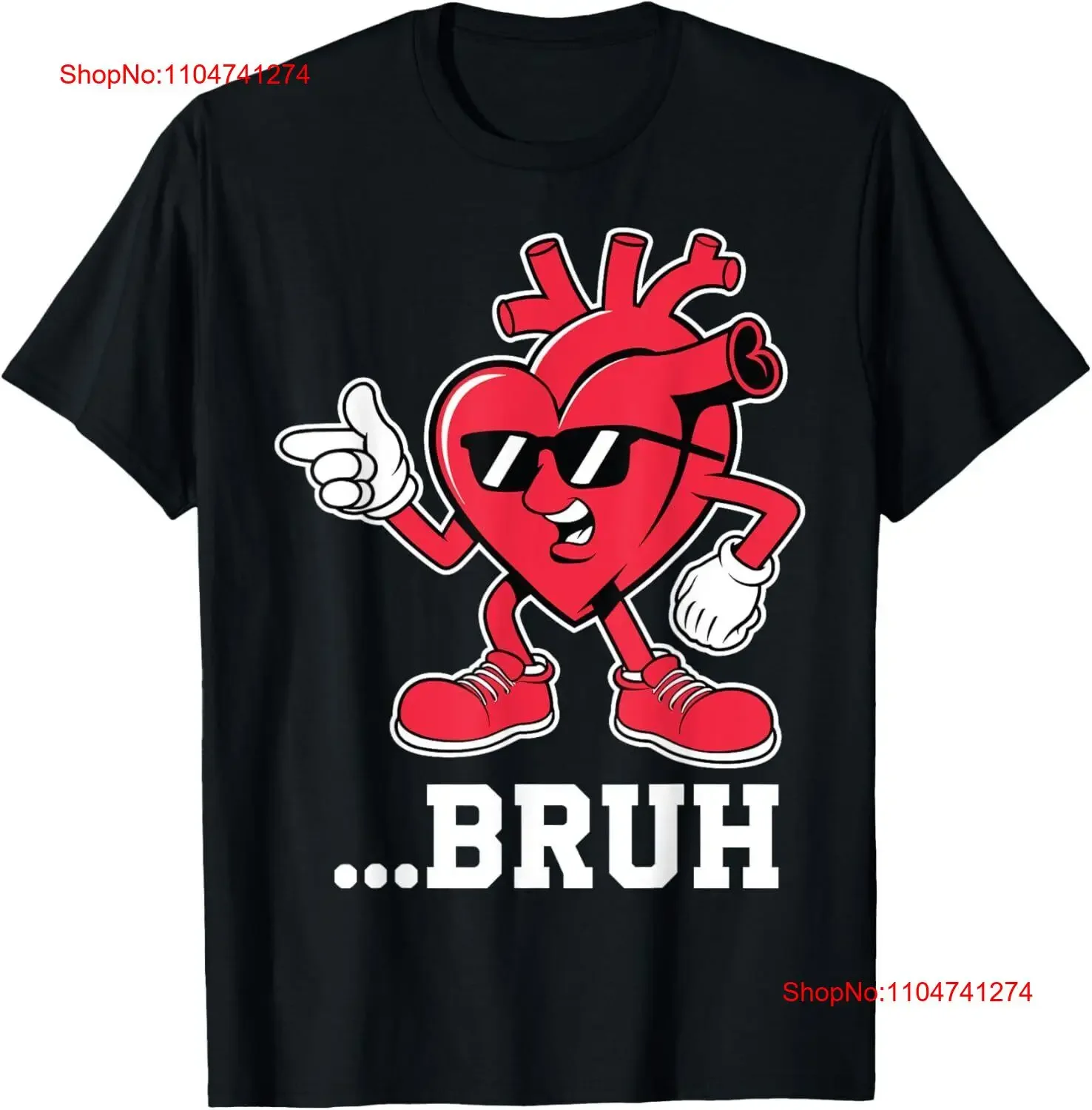 

Забавная детская футболка Bruh Heart для мальчиков и девочек на День святого Валентина, винтажная стильная модная дышащая уличная одежда, удобная