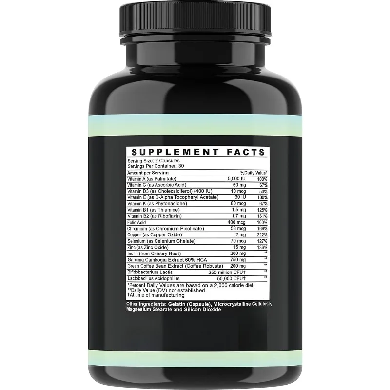 Probiotics containing zinc, chromium, selenium, and vitamins, gut microbiota, digestive health, and immune support (60 capsules)