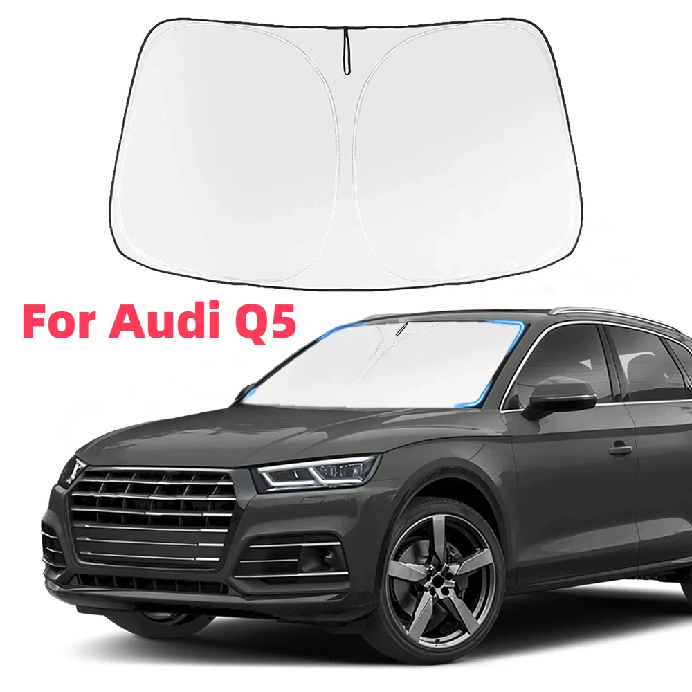 

Car Windshield Sun Shade Covers Visors Auto Front Window Sunscreen For Audi Q5 2018 2019 2020 2021-2024 Sunshade Accessories
