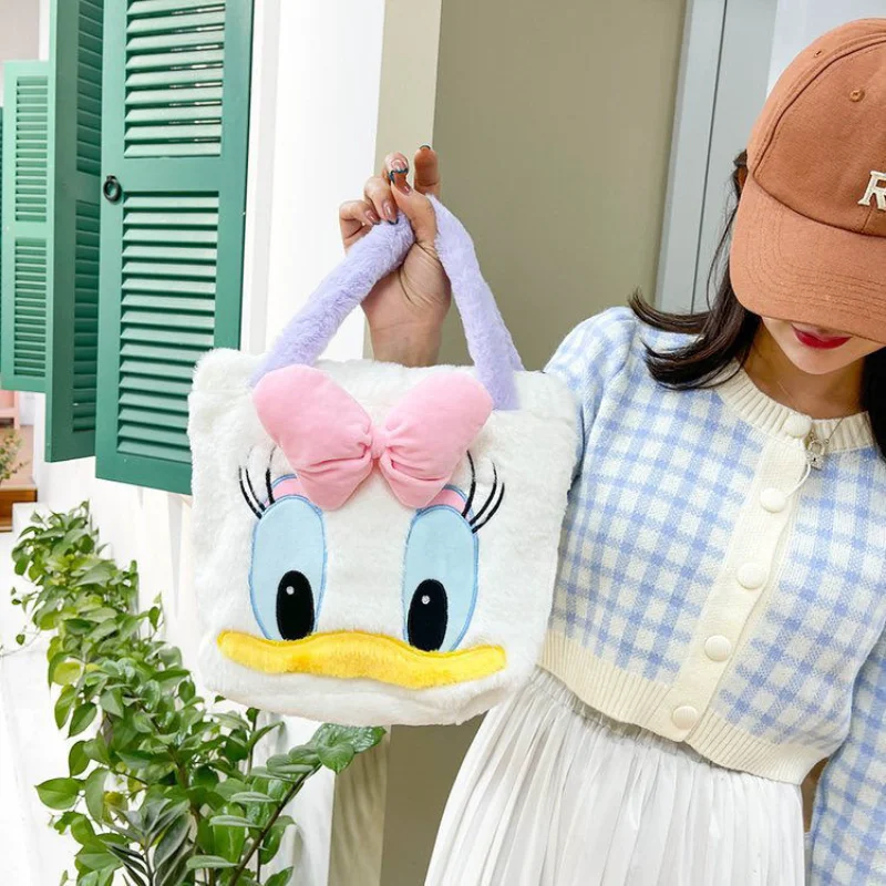 Tas tangan imut dan manis aster, tas tangan Disney musim gugur dan musim dingin, tas belanja pita kartun, perjalanan, tas mewah serbaguna mode sederhana