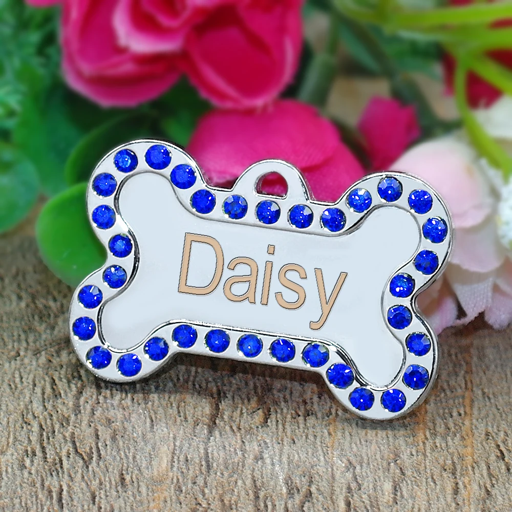 Personalized Bone Dog Cat ID Tag Dog Collar Accessories Customized Engraved Cat Puppy Name Tag Free Engraved for Chihuahua Pug