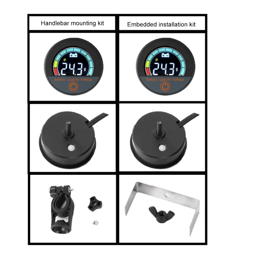 DC8-100V Digital Circular Voltmeter Waterproof Battery Capacity Monitor Car Voltage Meter Tester Battery Monitor Level Indicator