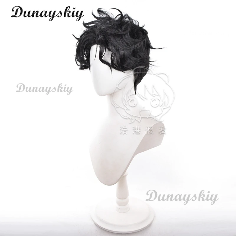 أنيمي Dandadan كين تاكاكورا شعر مستعار تأثيري أسود مجعد الشعر القصير 30 سنتيمتر Okarun نظارات مومو Ayase حفلة الهالوين للنساء الرجال الدعامة