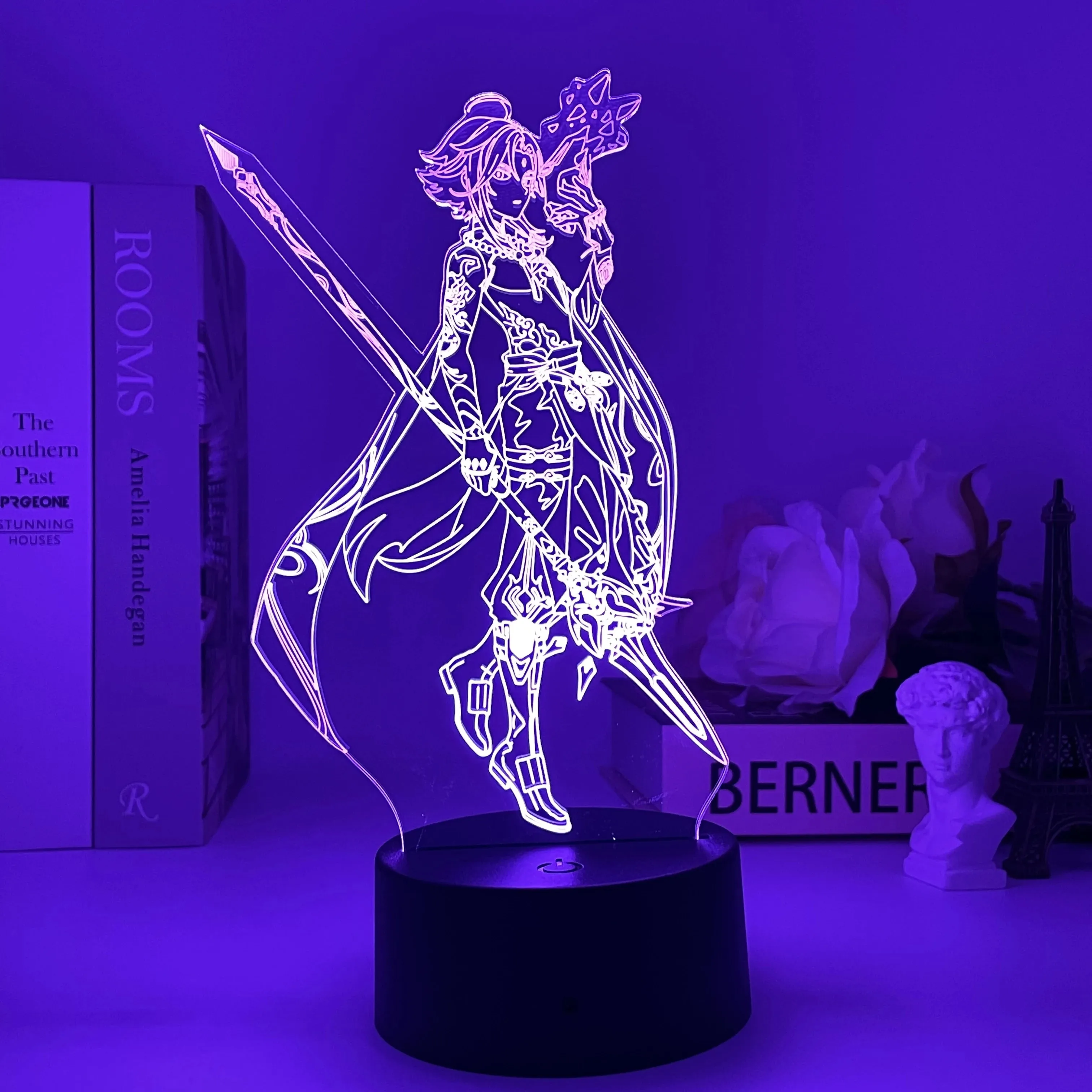 Newly Genshin Impact Night Light Yae Miko Game Figures Acrylic Stand Model 3D Table Lamp Kids Git Acrylic Bedside lamp