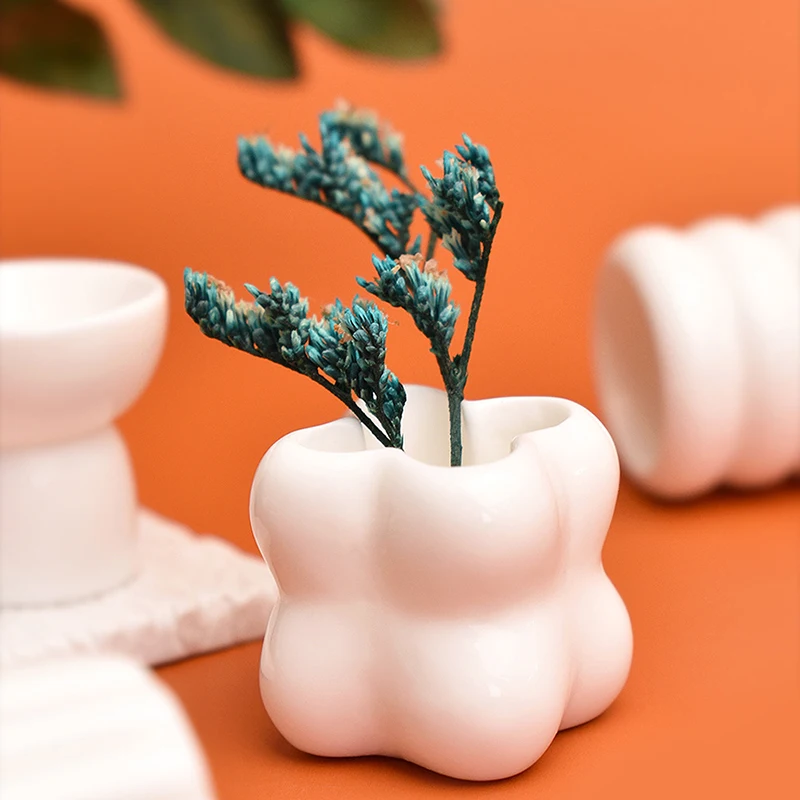 5 stücke Puppenhaus Miniatur Vase Pflanze Topf Modell Puppenhaus Wohnkultur Spielzeug Micro Landschaft Landschaft Foto Requisiten