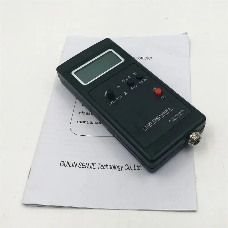 SJ200 Digital Gauss Meter Static Magnetic Field Tester 0-200Mt-2000mT with Adapter