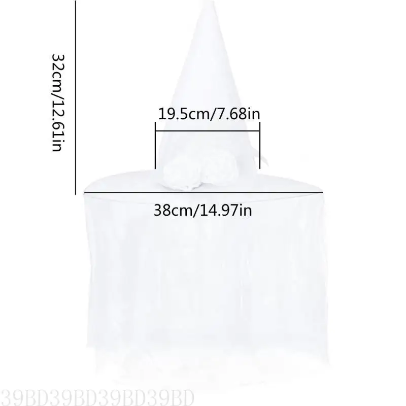 39bd effrayant Halloween Rose Flower Witch Hat Funny Cosplay Party Withwear avec voile