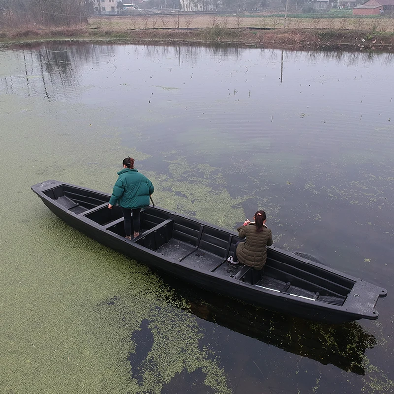 Plastic fishing assault boat beef tendon double-layer thickened net fishing sightseeing maintenance-free imitation wood boat