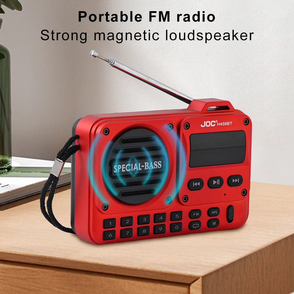 FM Portable Radio BT 5.4 Radio Speaker Rechargeable Digital Radio Recorder with LED Display for Home Travel Gifts Seniors