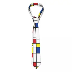 Geometric De Stijl Tie Mondrian Minimalist 8CM Printed Neck Ties Accessories Business For Man Blouse