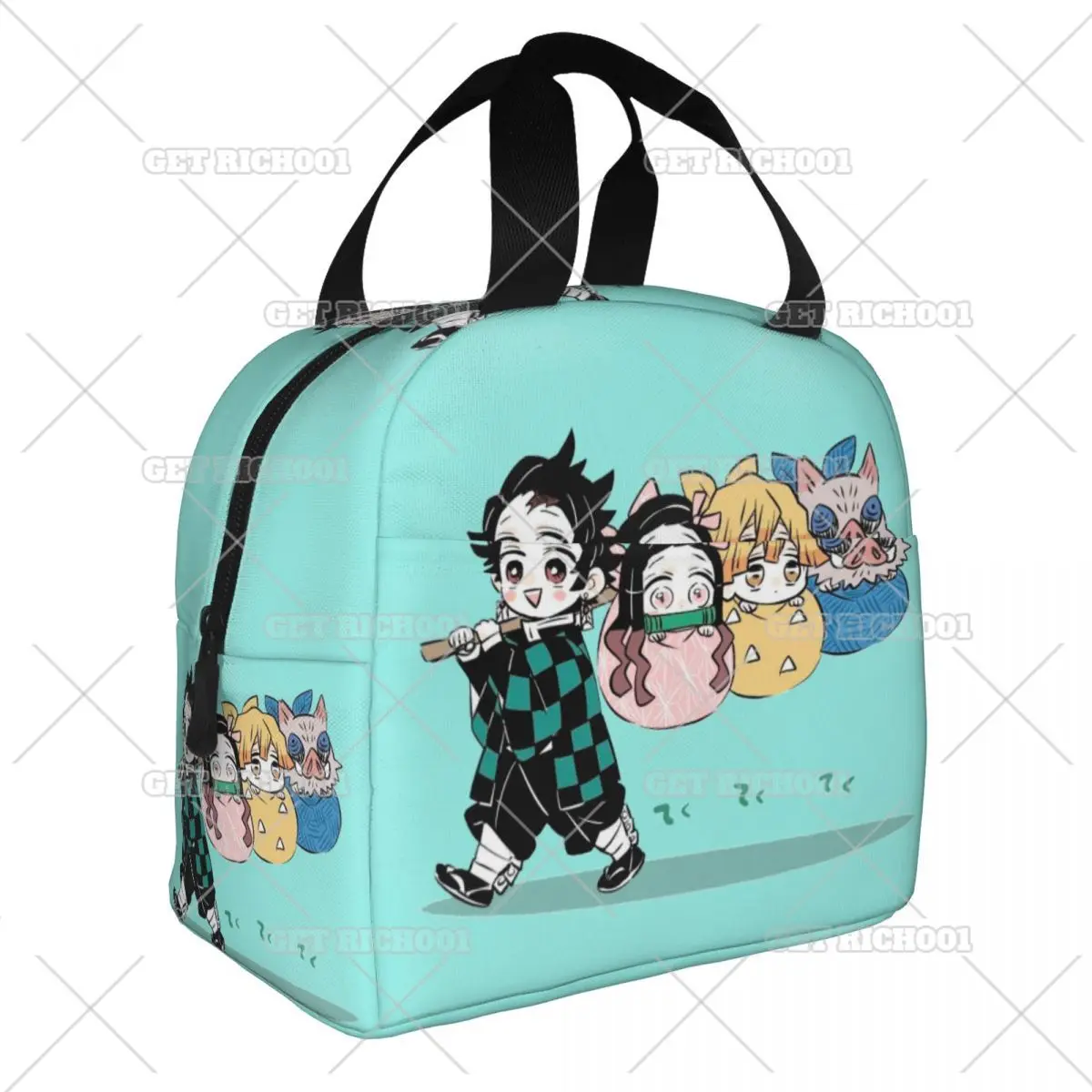 Demon Slayer Anime Kimetsu No Yaiba Lunch Bag Portable Insulated Cooler Bags Thermal Cold Food Picnic Lunch Box for Women Kids