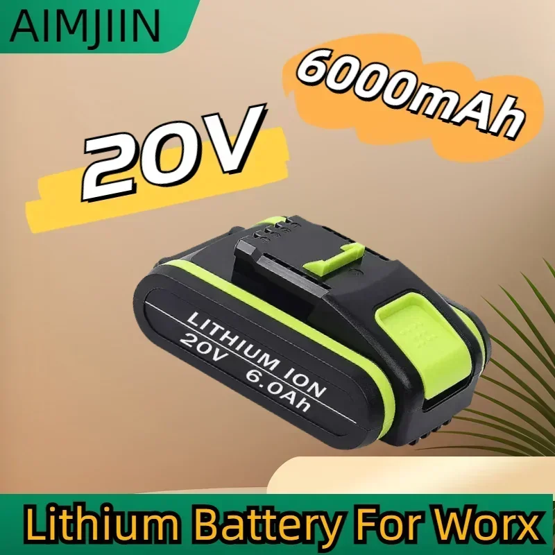 

New Power Tools Rechargeable Replacement Battery 20V 6000mAh Lithium for Worx WA3551 WA3553 WX390 WX176 WX178 WX386 WX678