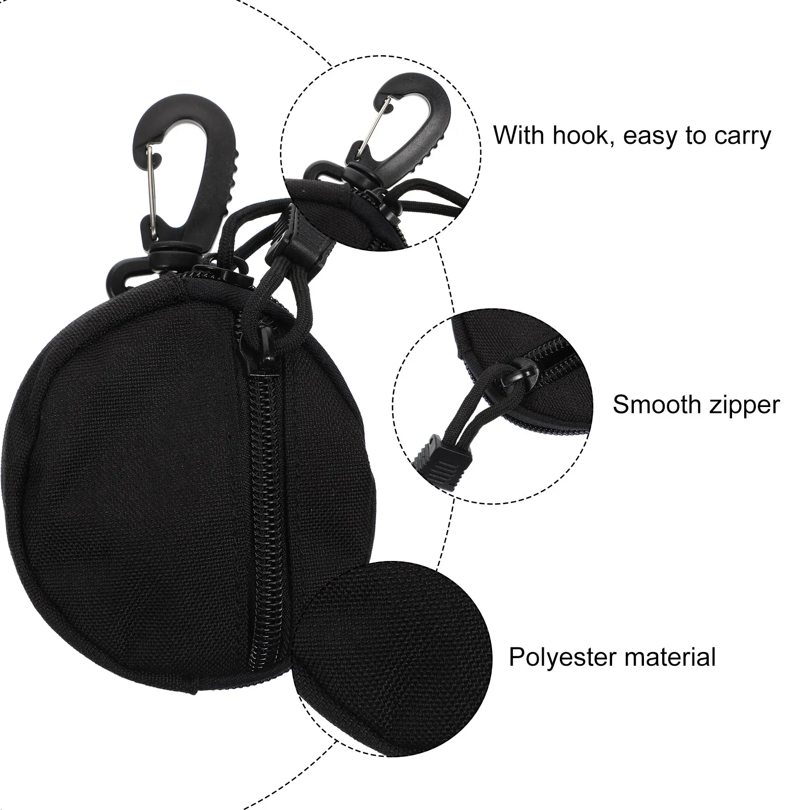 Multipurpose Earbuds Bag Polyester Hanging Storage Pouch Outdoor Sports Pack Coin Purse Utility Pouch Belt Backpack Organizer