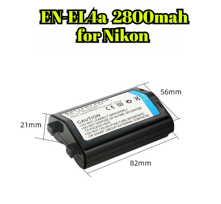 

High Capacity 2800mAh EN-EL4a Battery for Nikon D3 D2X D2Hs Professional DSLR - Full Decoded & Enhanced Performance