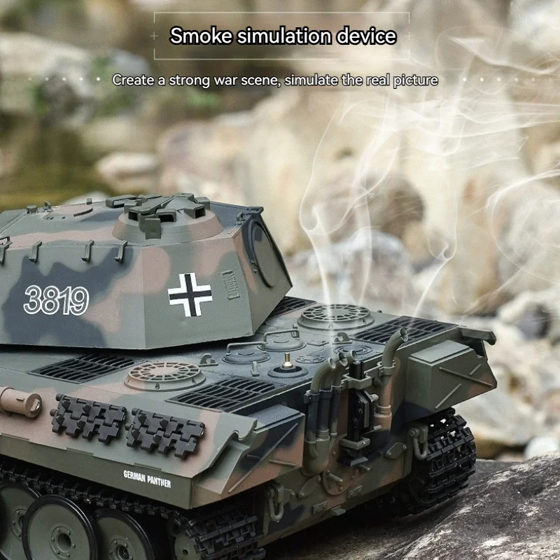 Henglong3819 German Leopard Style Remote Control Tank Toy Metal Material Bb Bullet Launching Large Military Vehicle Model Toy