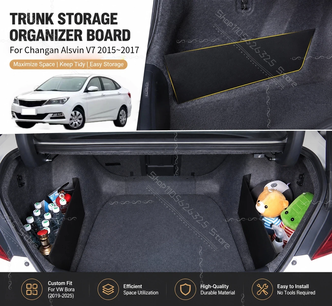 Car Trunk Storage Partition Box For Changan Alsvin V7 2015~2017 2016  Boot Org Boot Storage Box Accessories