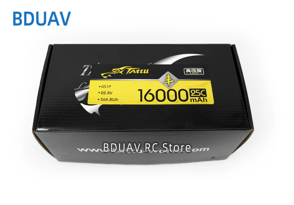 Tattu UAV LiHV Lipo Battery 16000mAh 6S 22.8V 25C For E410P 10KG E610P Agricultural drone Aircraft Experimental Robots Dynamics