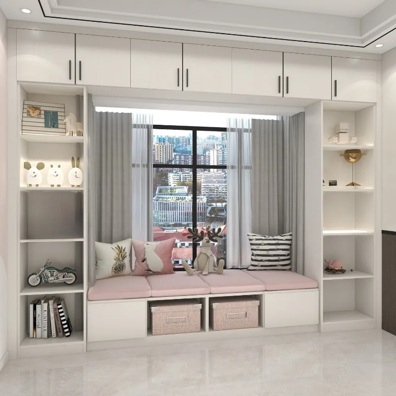 

Bay Window Cabinet, Locker, Solid Wood Bookshelf, Bookcase, Desk Storage Rack