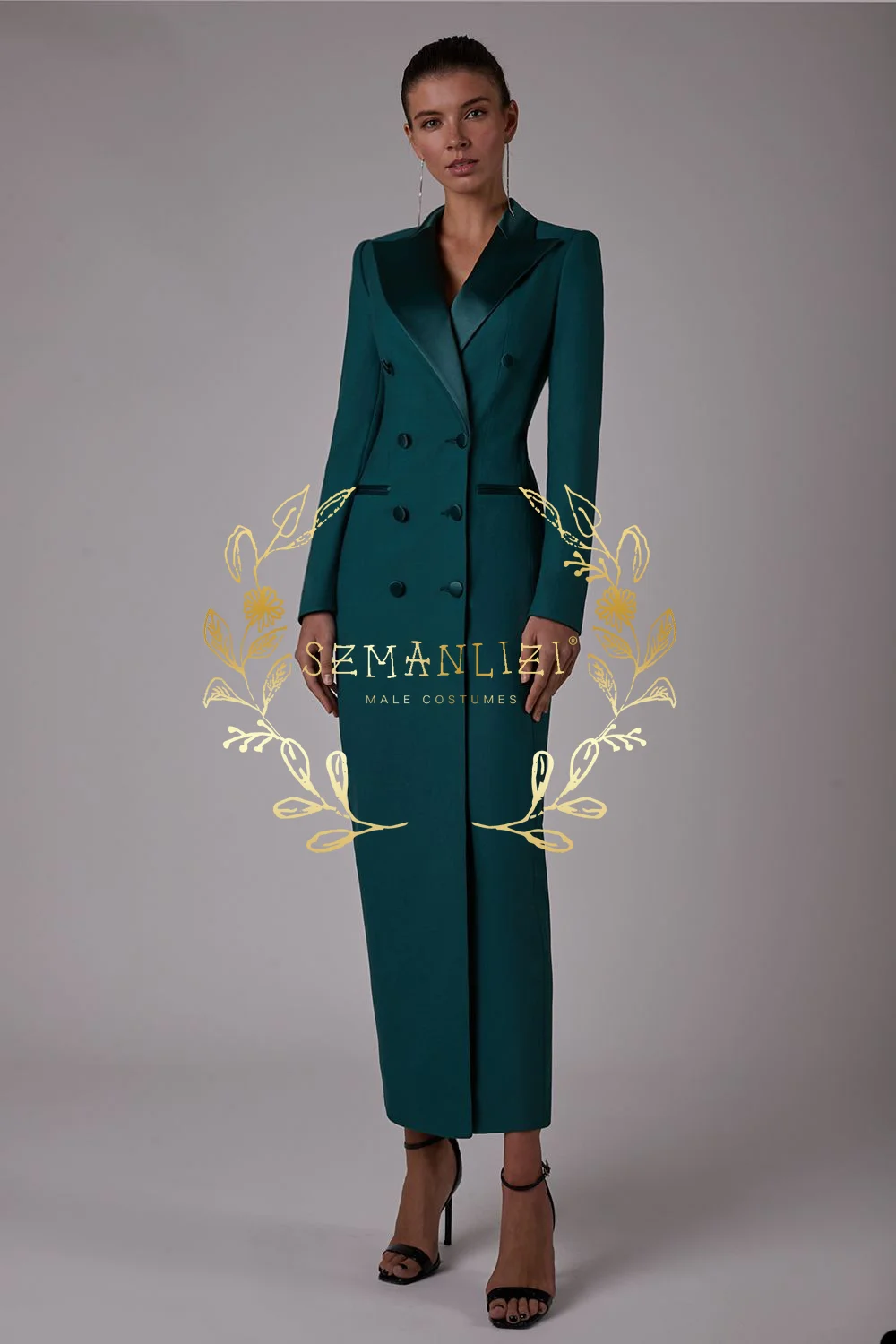 Double Breasted Women Long Jacket Suits Monther Of Bride Dress Ladies Prom Evening Guest Formal Wear Custom Made Dress Blazer