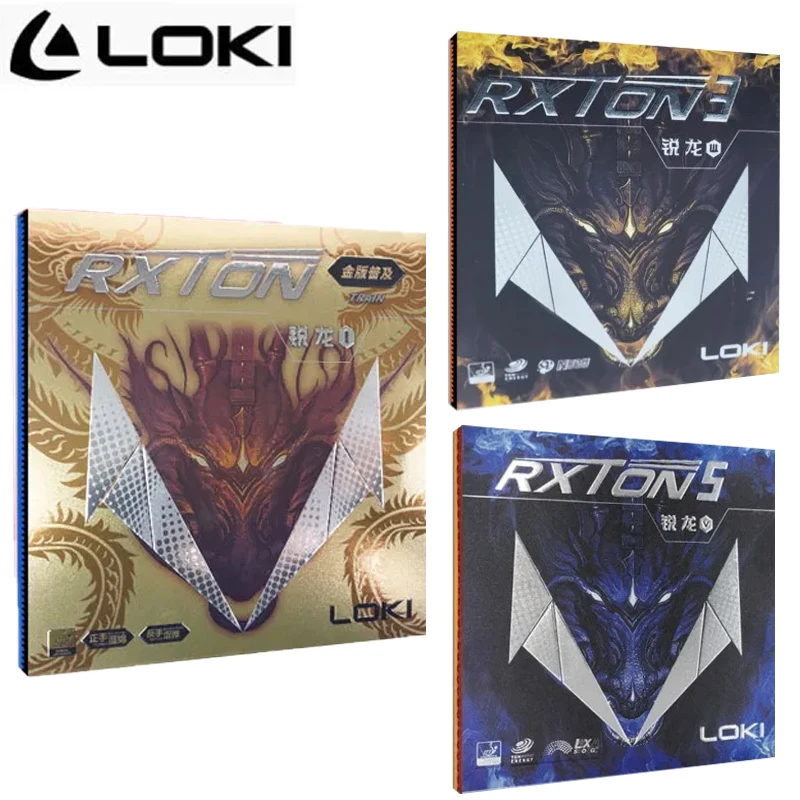 LOKI RXTON I Version dorée/3/5 feuille de caoutchouc de Tennis de Table boutons en éponge élastique en caoutchouc de Ping-Pong approuvée ITTF pour les débutants