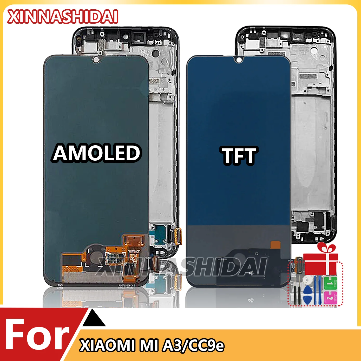 AMOLED For Xiaomi Mi A3 CC9e LCD Display Touch Screen Digitizer Assembly Replacement For Xiaomi M1906F9SH M1906F9SI LCD Display