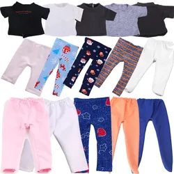 Doll Tights Leggings T-shirt For American 18Inch Girl Boy& 43cm Baby Doll Clothes Accessories,Toys For Kids,Our Generation