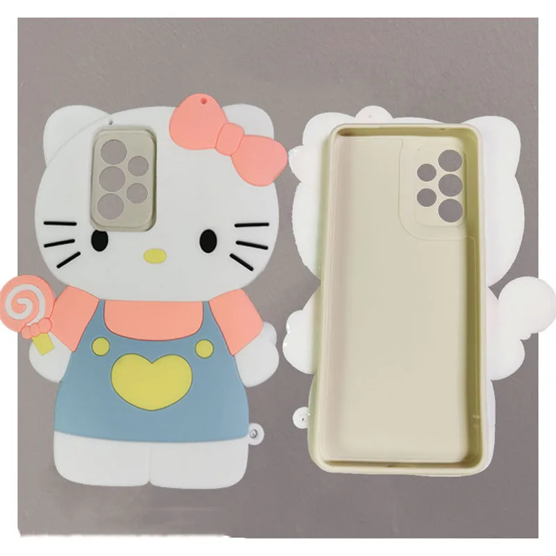 3D Cartoon Kitty Cat Tpu Case For Samsung Galaxy S24 S23 Ultra S21 Plus A54 A34 A51 A52 A12 A23 A50 A14 A20 A11 A32 A13 A04 A22