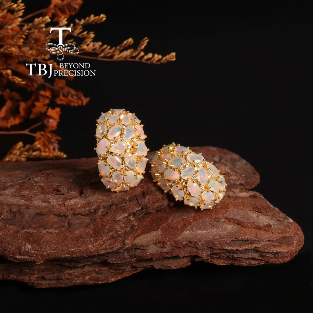 

Красочные октябрьские серьги из стерлингового серебра 925 пробы с камнем и натуральным опалом, элегантные изысканные украшения для женщин, помолвки, банкетные подарки