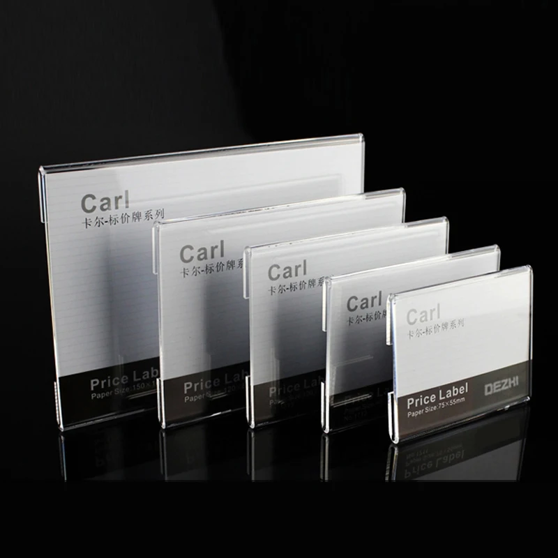 Selbst Klebstoff Transparent Tasche Kunststoff Zeichen Display Halter Karte Label Racks Tag Preis Rahmen