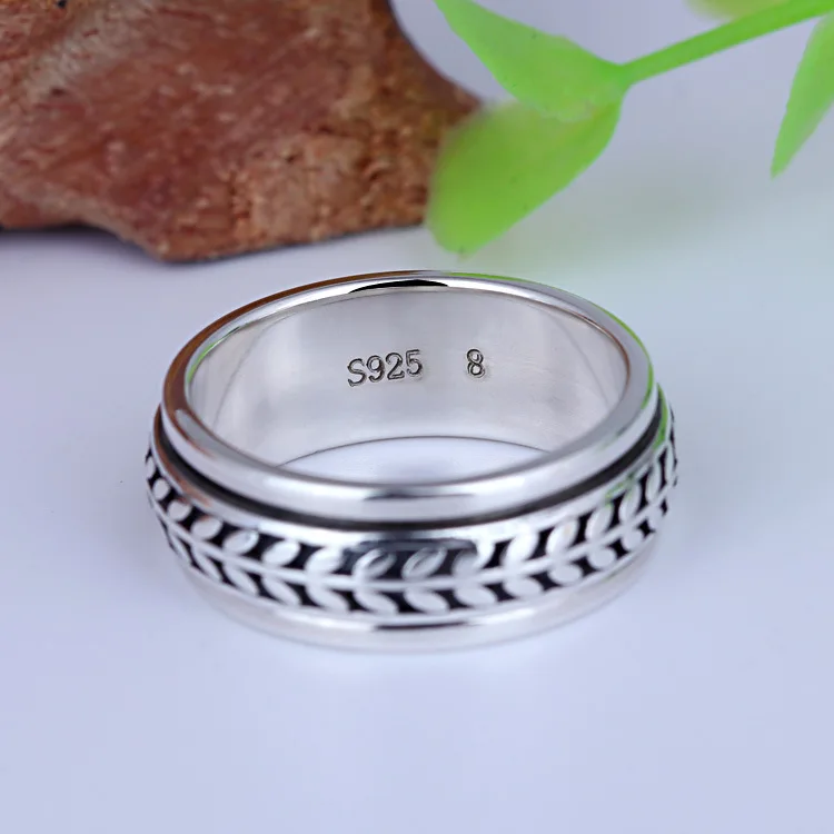 خاتم رجالي عربي متحرك من الفضة الإسترليني عيار 925 بنمط جديد #3