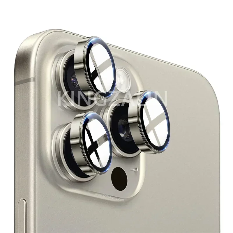 Camera Metal Ring Glass For iPhone 15 Pro Max, 15Pro Back Lens Cap Covers Original Color