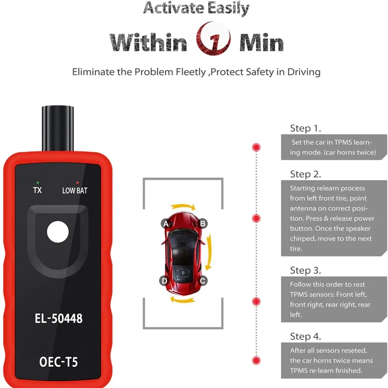 El-50448 TPMS strumento di attivazione dello Scanner del sensore del Monitor della pressione dei pneumatici dell\'auto per G.M/Opel/Buick/Chevrolet