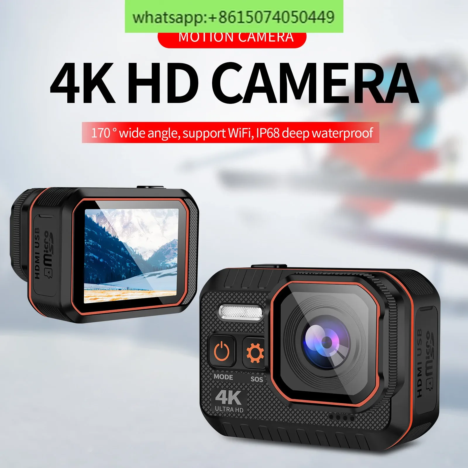 True 4K HD Sports Camera Bare Metal Waterproof Gopro Same Camera Sports DV Outdoor Camera