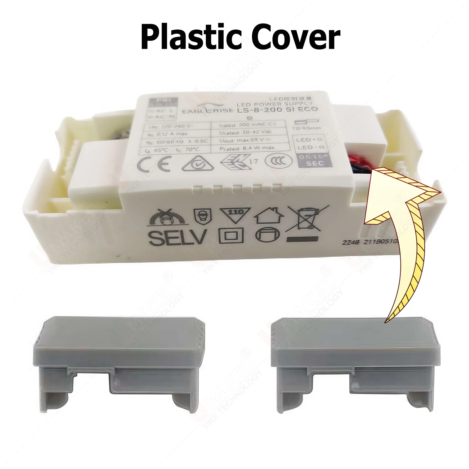 5pcs 6-20W LED power supply 30-40V led transformer adapter Plastic shell led driver, External driver diy for downlight spotlight