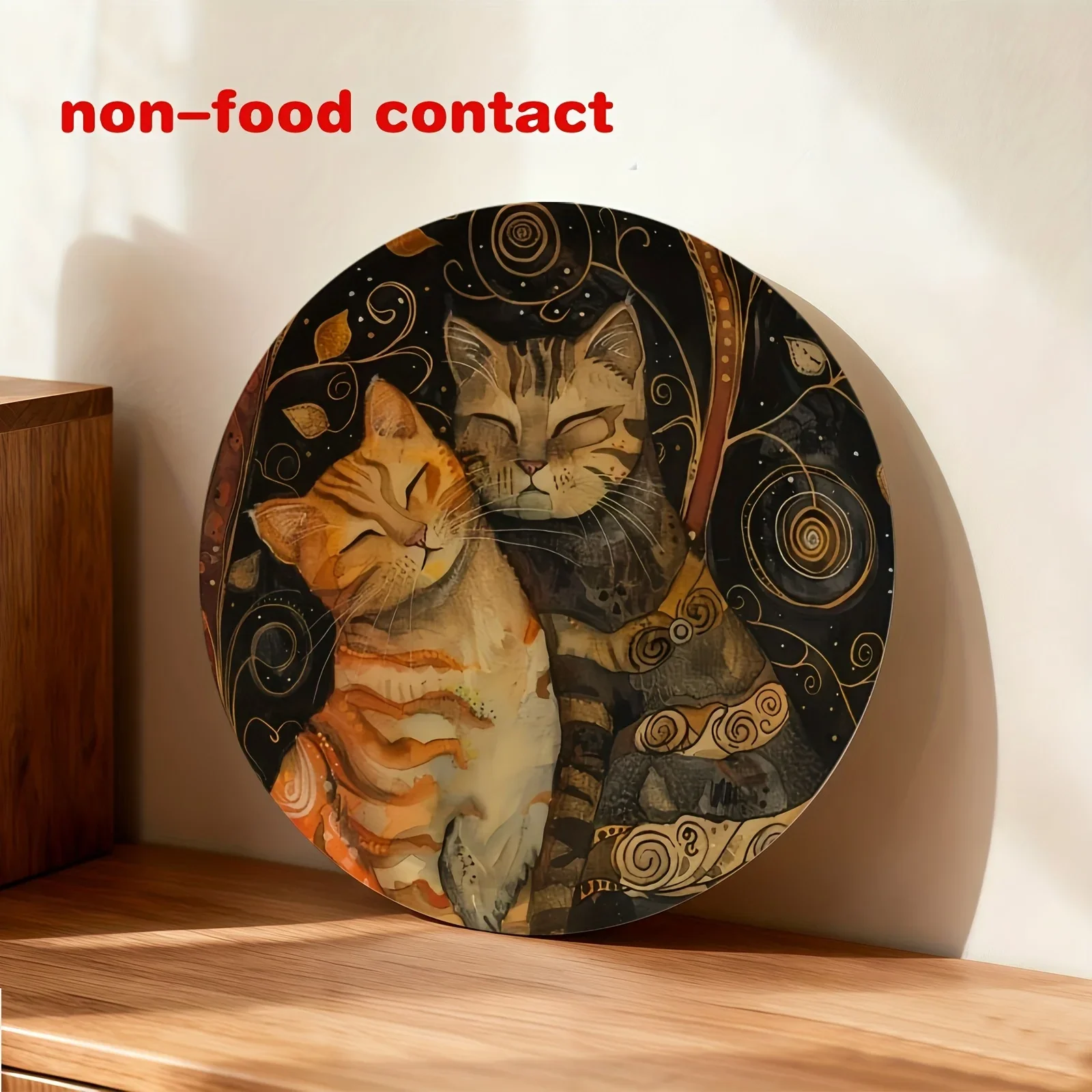 1pc Modern Ceramic Decorative Plate, Artistic Wall Art with Colorful Design, Non-Food Contact Dish, Suitable for Holiday Gifts,