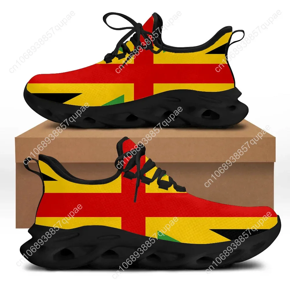 Jamaica Flag Printed Ladies Platform Flats Sneakers Shoes Womens Sports Shoes Fashion High Quality DIY Sneaker Custom Made Shoe 5