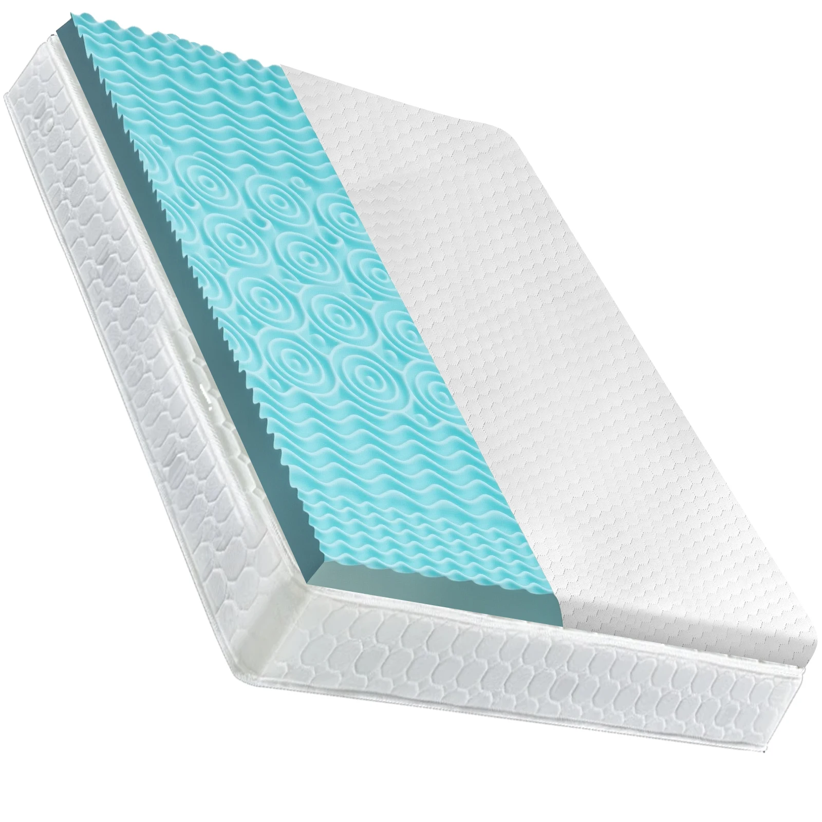 Nakładka na materac z pianki memory foam z 5-strefowym wsparciem dla ciała, miękka, chłodząca, oddychająca, redukująca nacisk, do standardowych materacy, sof, łóżek i łóżek w pojazdach kempingowych. — 2