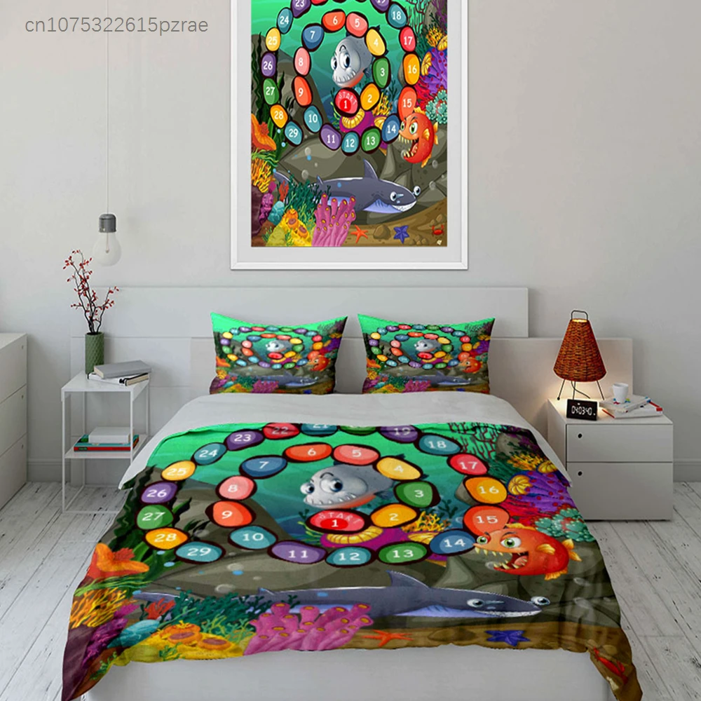 "Underwater Adventure Game Set" Multiple Sizes kid's And adults' Bedroom Exquisite 3PC Bedding set, Gift 4