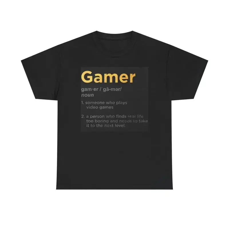 Gamer Definition T Shirt Video Games Retro Heavy Cotton