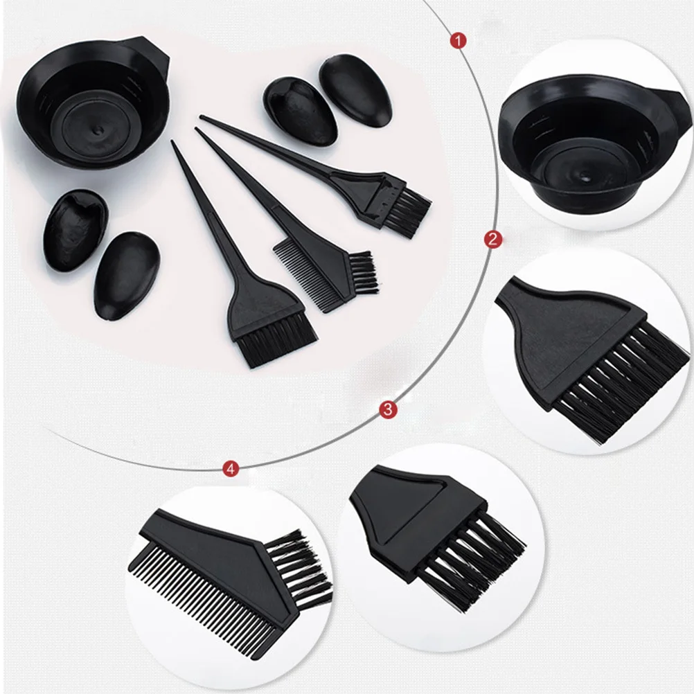 

1Set Hair Coloring Kit Black Professional Hairdressing Salon Home DIY Hair Dye Tools Set Mixing Bowl Brush Comb Ear