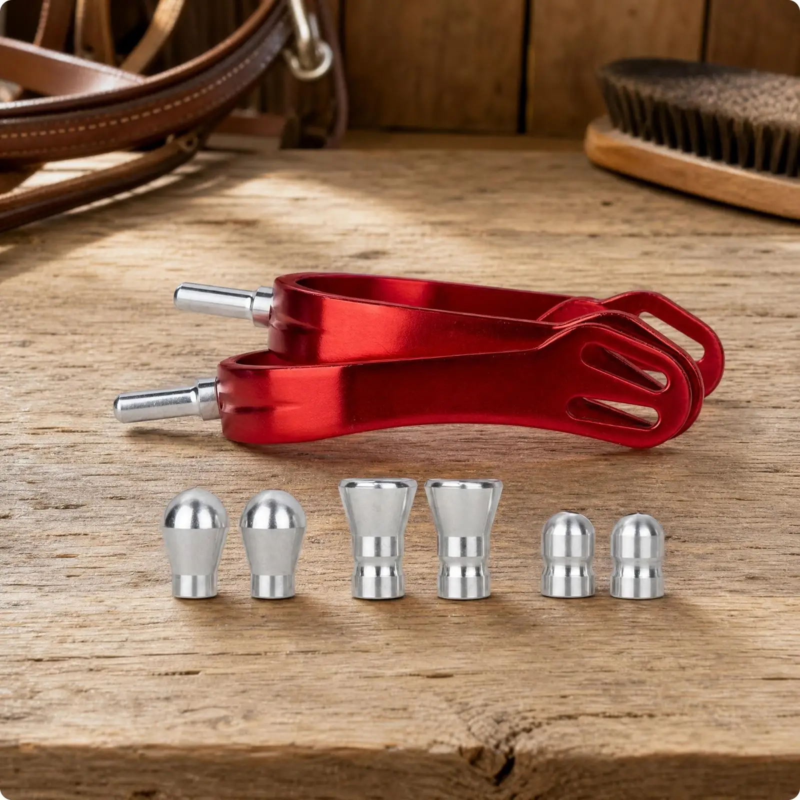 Aviation-Aluminum Riding Spur Lightweight Interchangeable-Head Spur for Western Riders, Training Sessions, Arena Work
