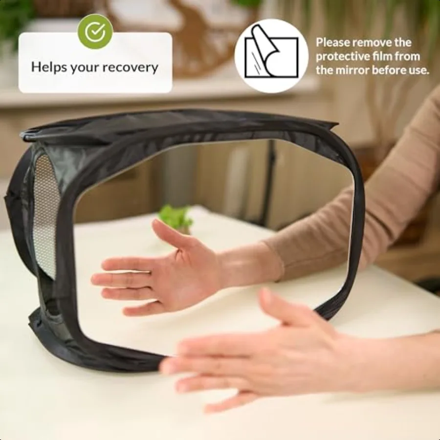 Caja de terapia de espejo para rehabilitación de accidentes cerebrales, terapia de caja de espejo para recuperación de accidentes cerebrovasculares, ayuda de recuperación de manos, equipo de rehabilitación de manos