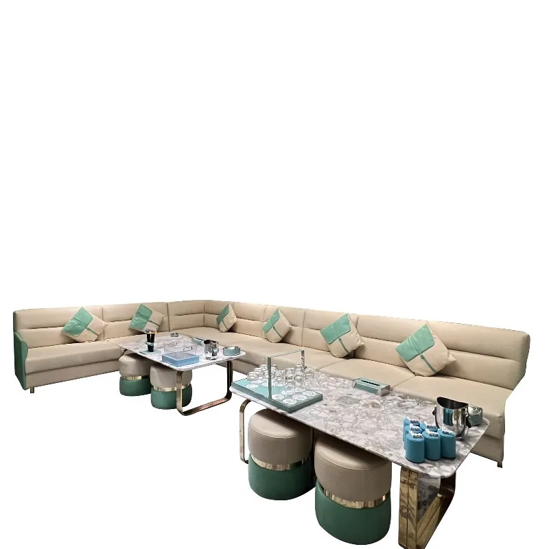 Professional Custom High-End KTV Booth Sofa & Coffee Table Set, U & L Shaped Corner Seating for Bar & Lounge