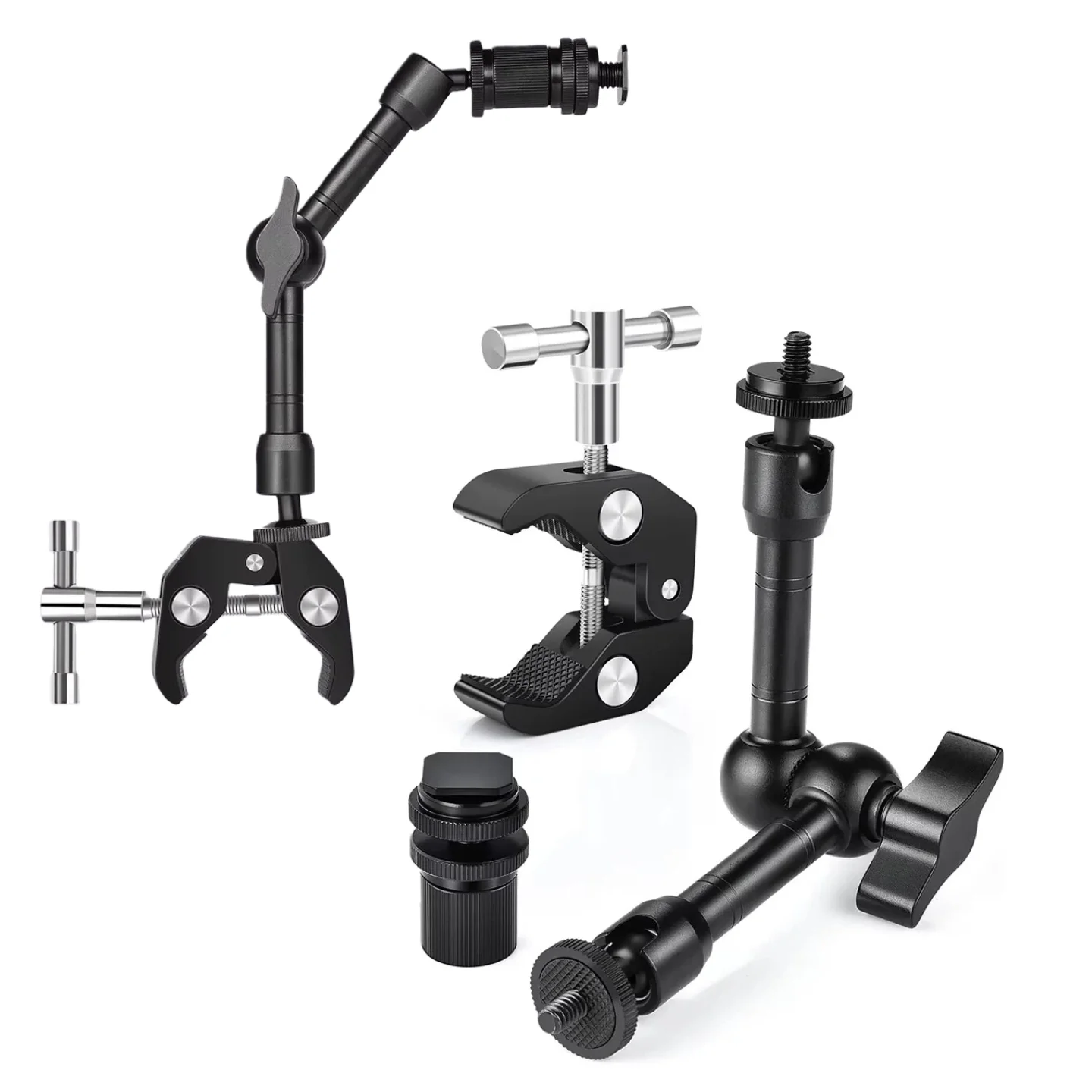 Adjustable Magic Arm with Super Clamp,9 inch Articulating Arm Clamp Friction Power Arm Crab Screw Kit for Camera Monitor Light